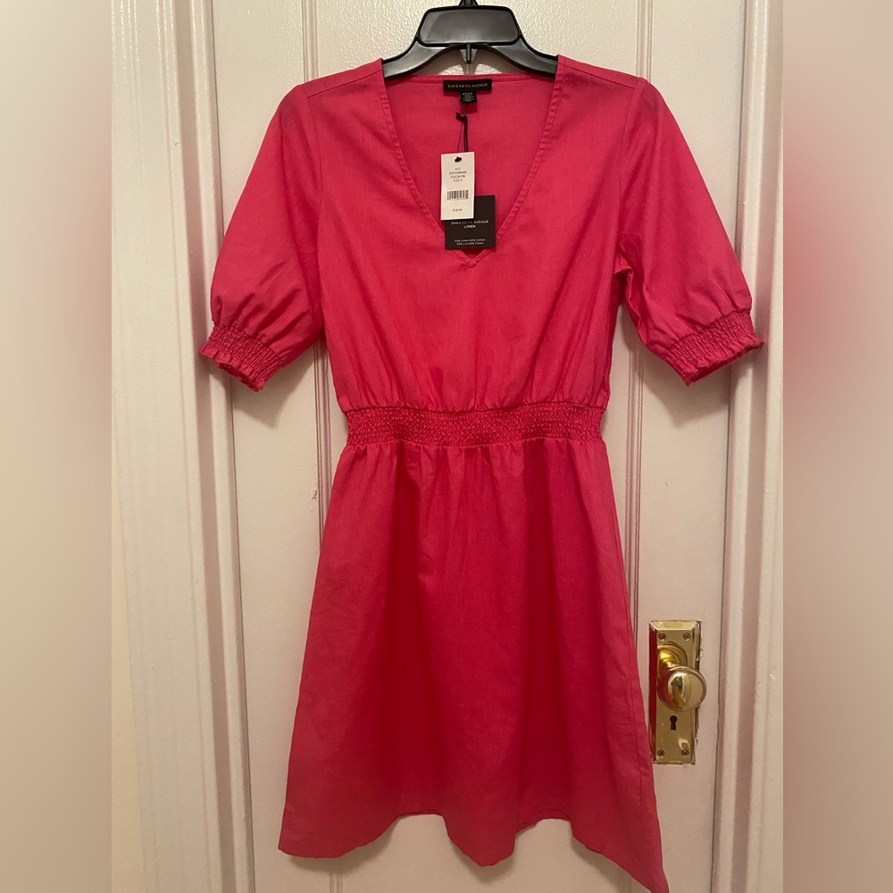 Saks Fifth Avenue linen cotton midi dress. New with tags!